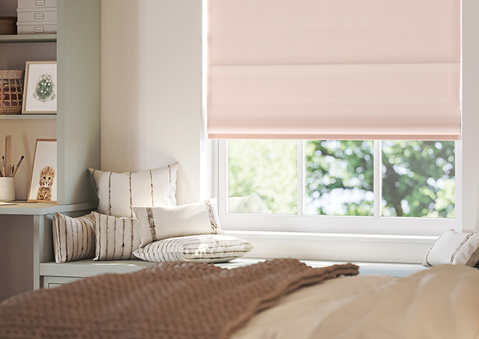 Saltaire, Rose Quartz - Motorised Roman Blind - Image 5